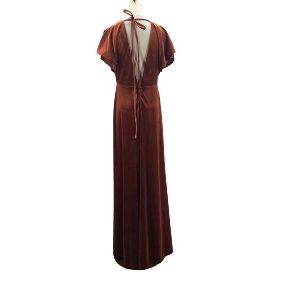 AW BRIDAL SZ 10 L burnt orange Meara cocktail wedding formal maxi dress B60 - Picture 4 of 9